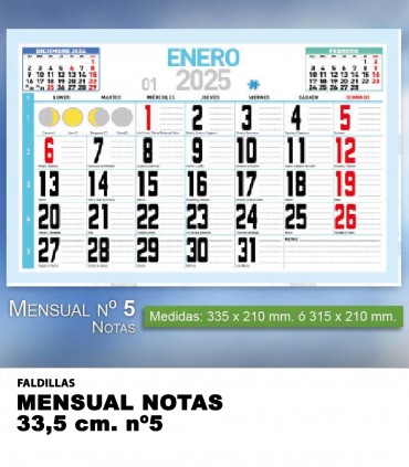 FALDILLA MENSUAL NOTAS 33.5 cm. nº5